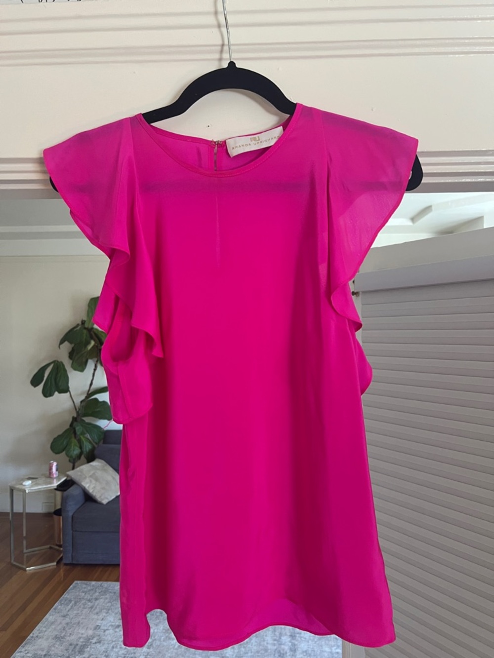 Amanda Uprichard Hot Pink Blouse with Round Neck